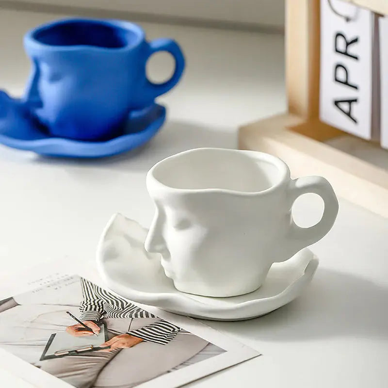 Kreative Keramik-Kuss-Kaffeetasse mit Gesichtsmotiv Mivoza Deutschland