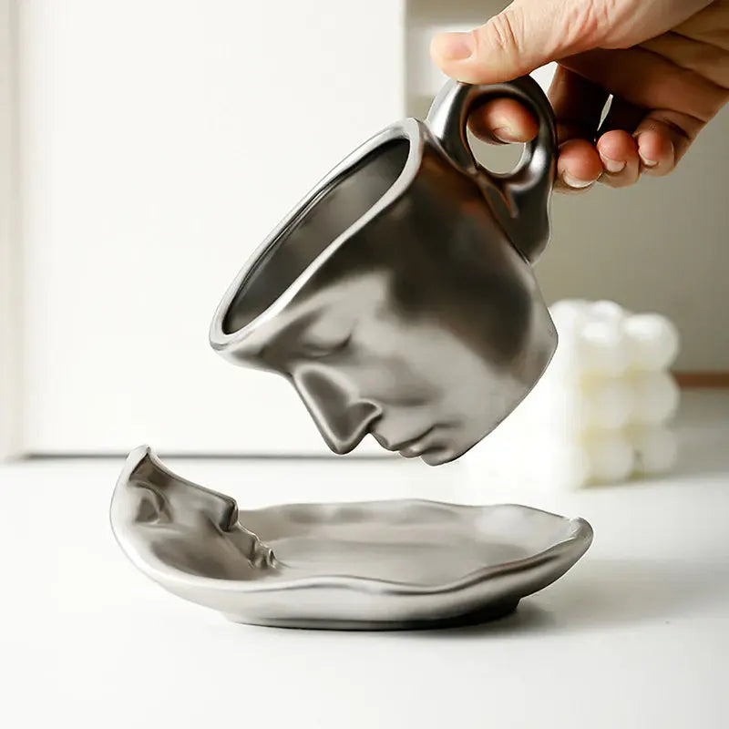 Kreative Keramik-Kuss-Kaffeetasse mit Gesichtsmotiv Mivoza Deutschland