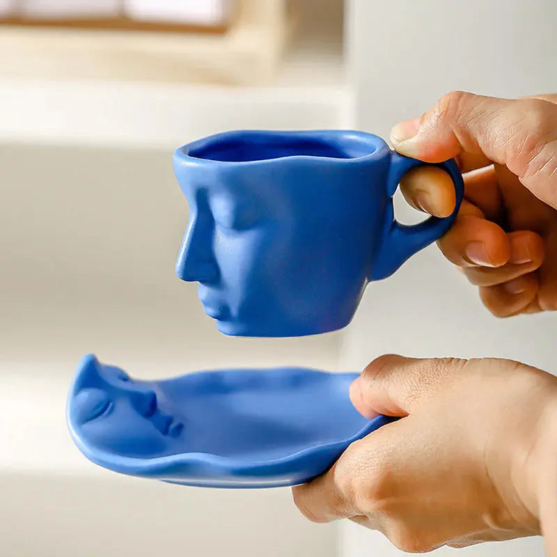 Kreative Keramik-Kuss-Kaffeetasse mit Gesichtsmotiv Mivoza Deutschland