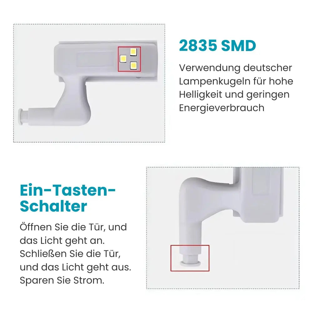LED-Scharnier-Innenbeleuchtung - 10er-Pack Mivoza Deutschland