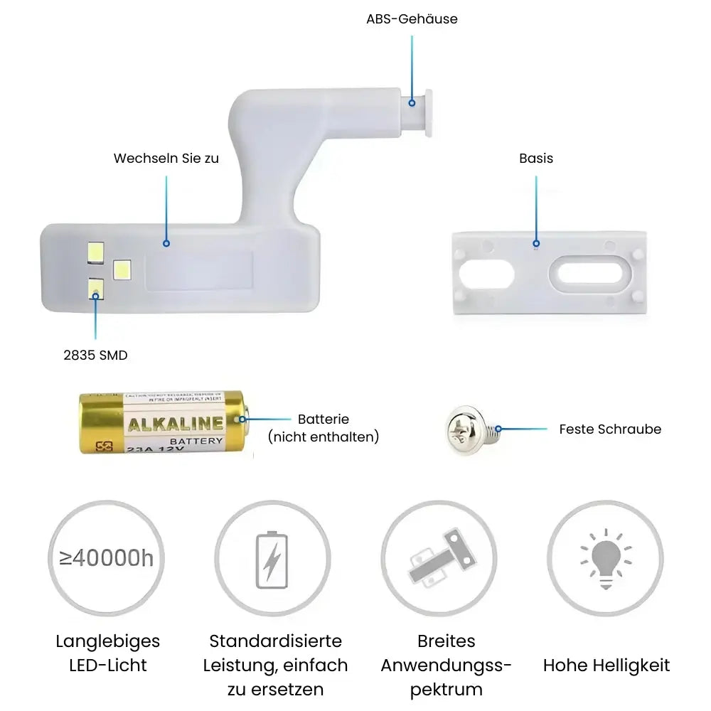 LED-Scharnier-Innenbeleuchtung - 10er-Pack Mivoza Deutschland