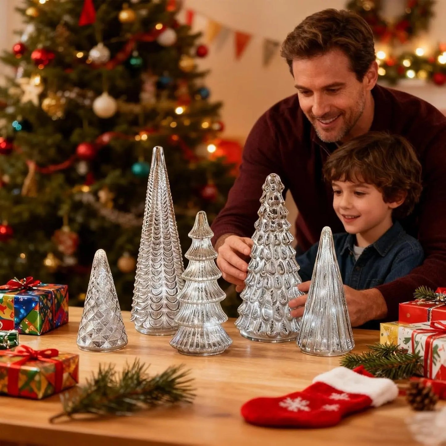Leuchtende Quecksilber-Tannen 5er Set — Glänzender Mittelpunkt für Ihr Zuhause Mivoza Deutschland