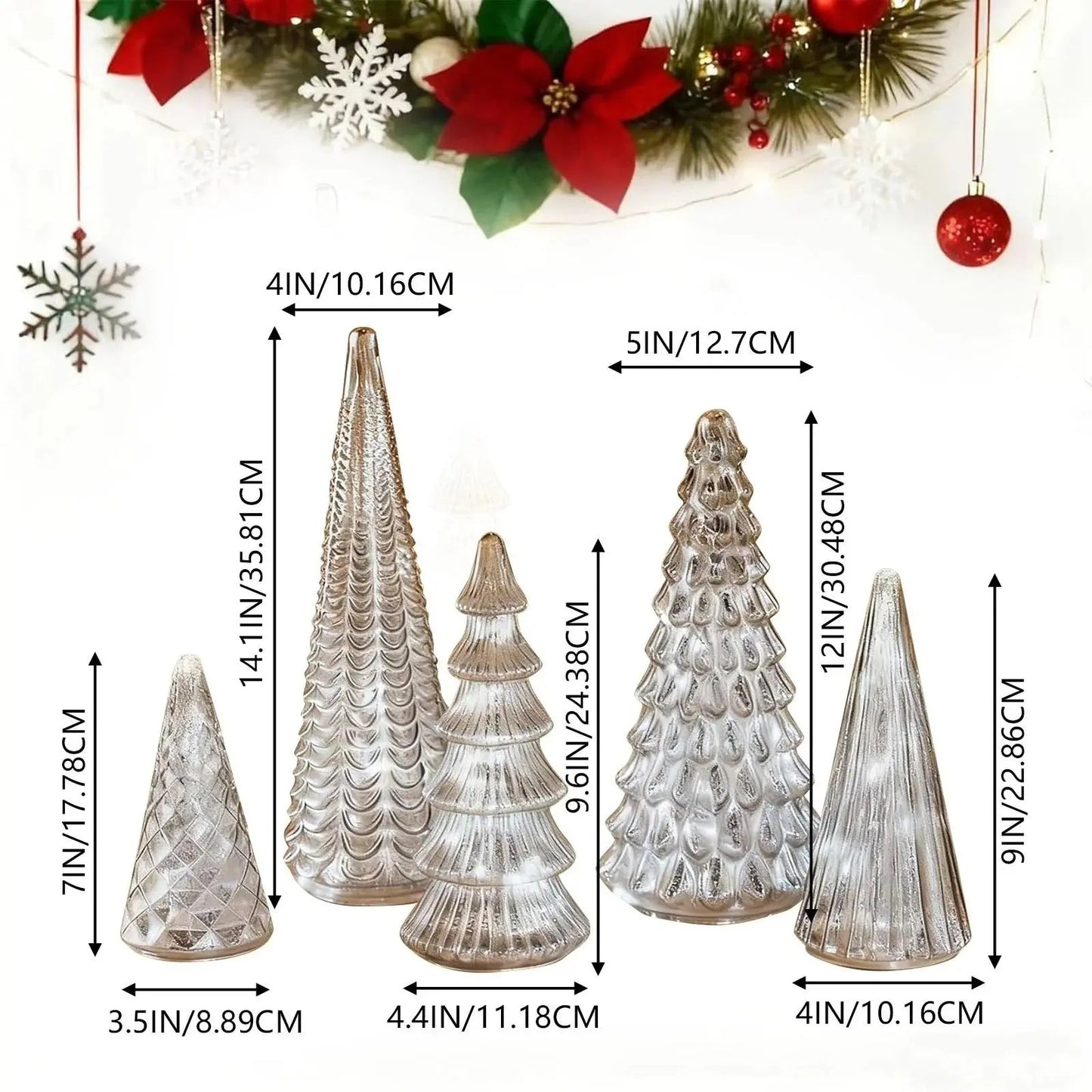 Leuchtende Quecksilber-Tannen 5er Set — Glänzender Mittelpunkt für Ihr Zuhause Mivoza Deutschland