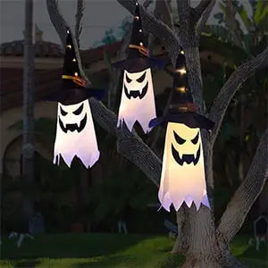 Leuchtender Hexenhut – LED-Halloween-Dekoration für den Außenbereich mit blinkenden Modi Mivoza Deutschland