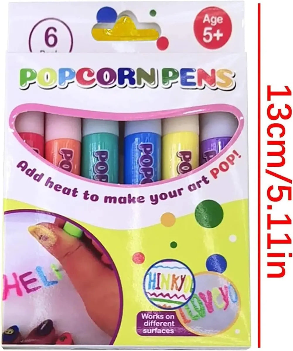 Magische Puffy Popcorn Stifte — Kreativer 3D-Malspaß für Jung & Alt 6er-Set Mivoza Deutschland