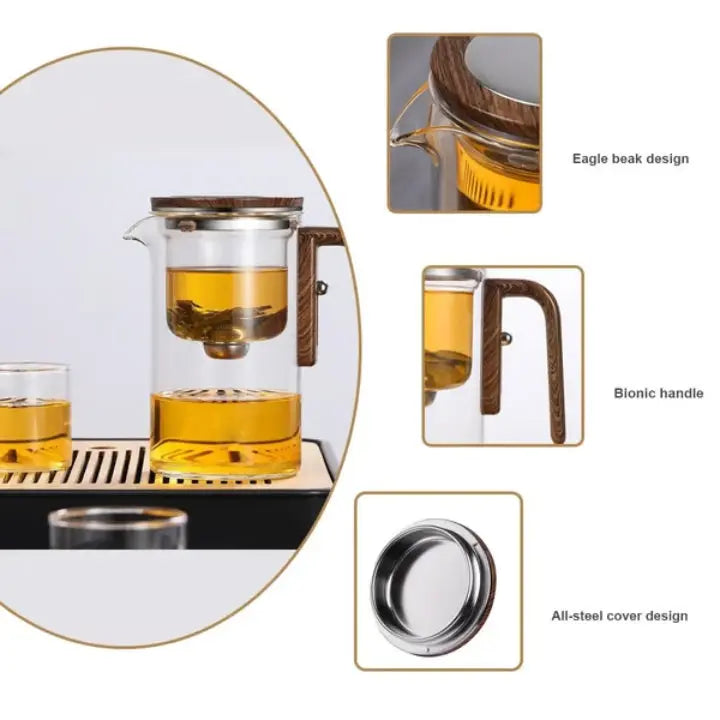 Magnetische Glas-Teekanne mit integriertem Tee-Ei Mivoza Deutschland