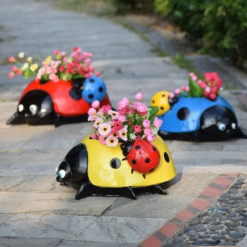 Marienkäfer Blumentopf – Wetterfeste Gartendeko aus Harz Mivoza Deutschland