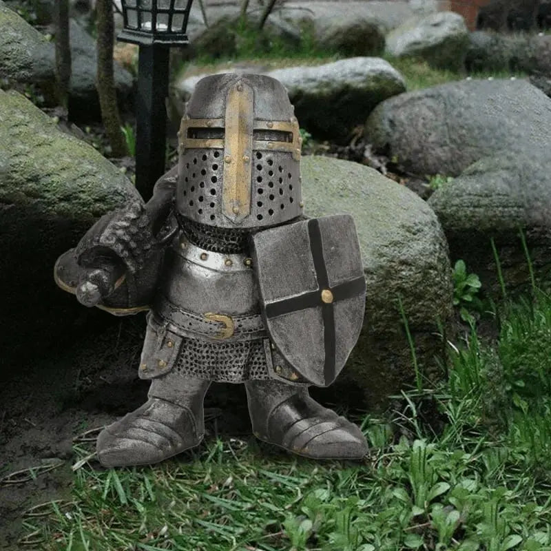 Mittelalterliche Gartenzwerg-Statue – Handbemalte Harz-Wächterfigur Mivoza Deutschland
