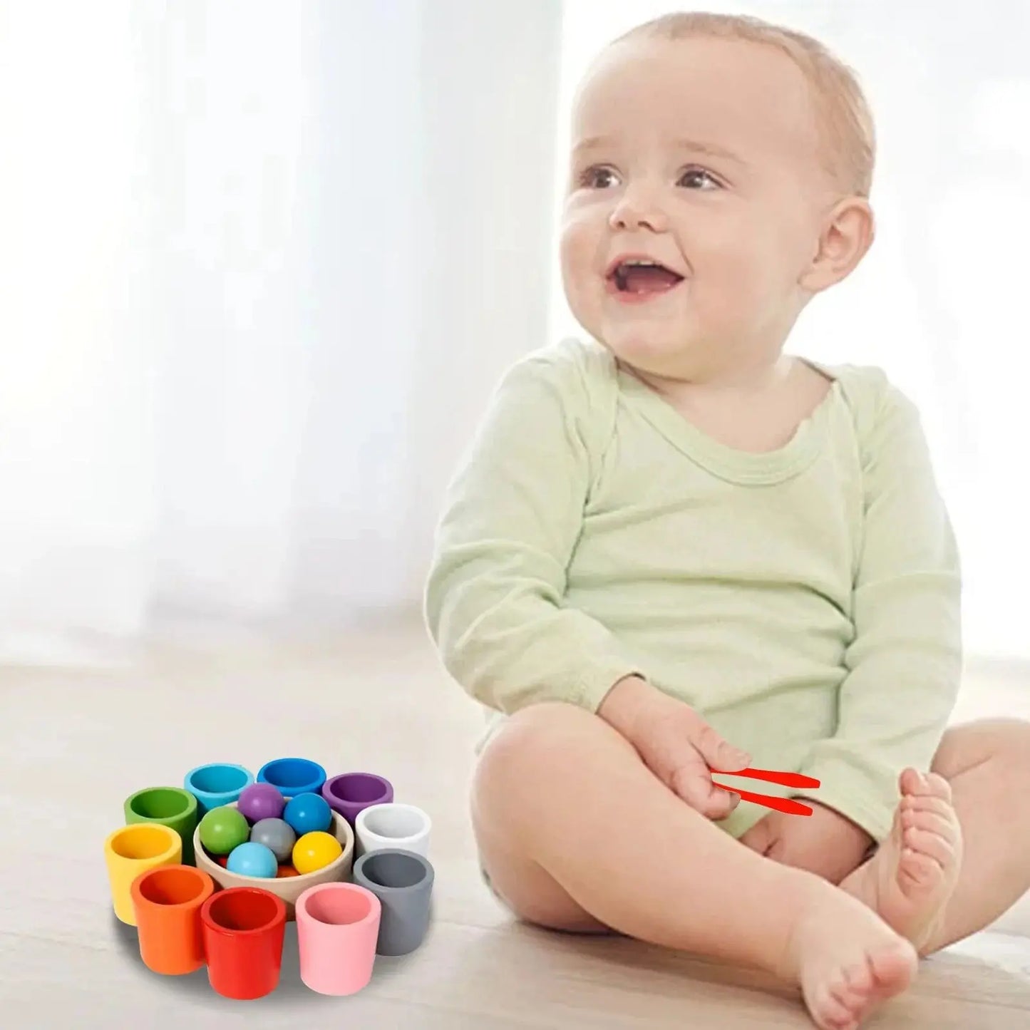 Montessori Farb- & Sortierspiel aus Holz | ab 3 Jahren Mivoza Deutschland