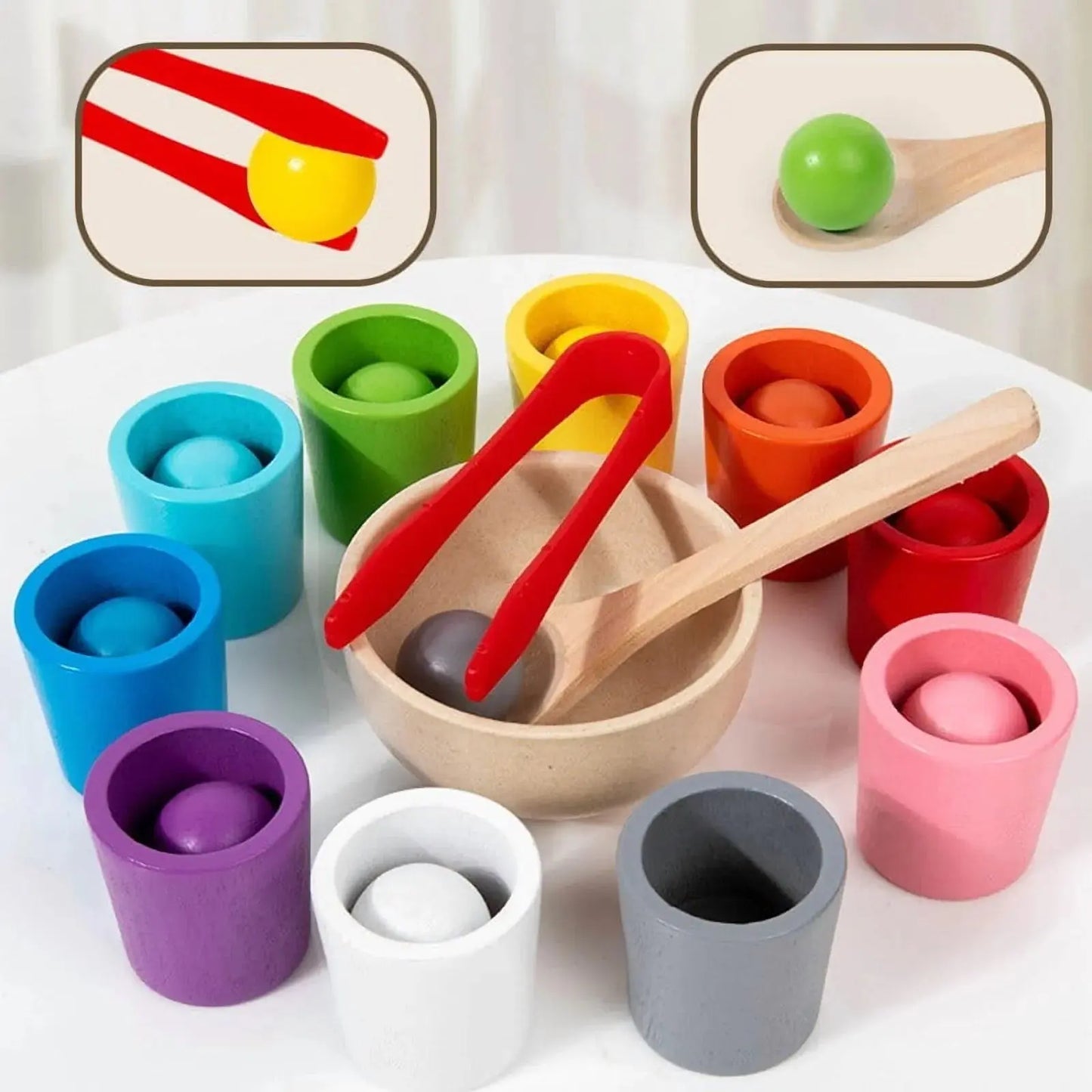Montessori Farb- & Sortierspiel aus Holz | ab 3 Jahren Mivoza Deutschland