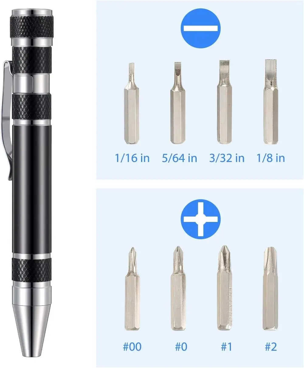 Multi-Bit Mini-Schraubendreher – Kompaktes Reparaturwerkzeug aus Aluminiumlegierung Mivoza Deutschland