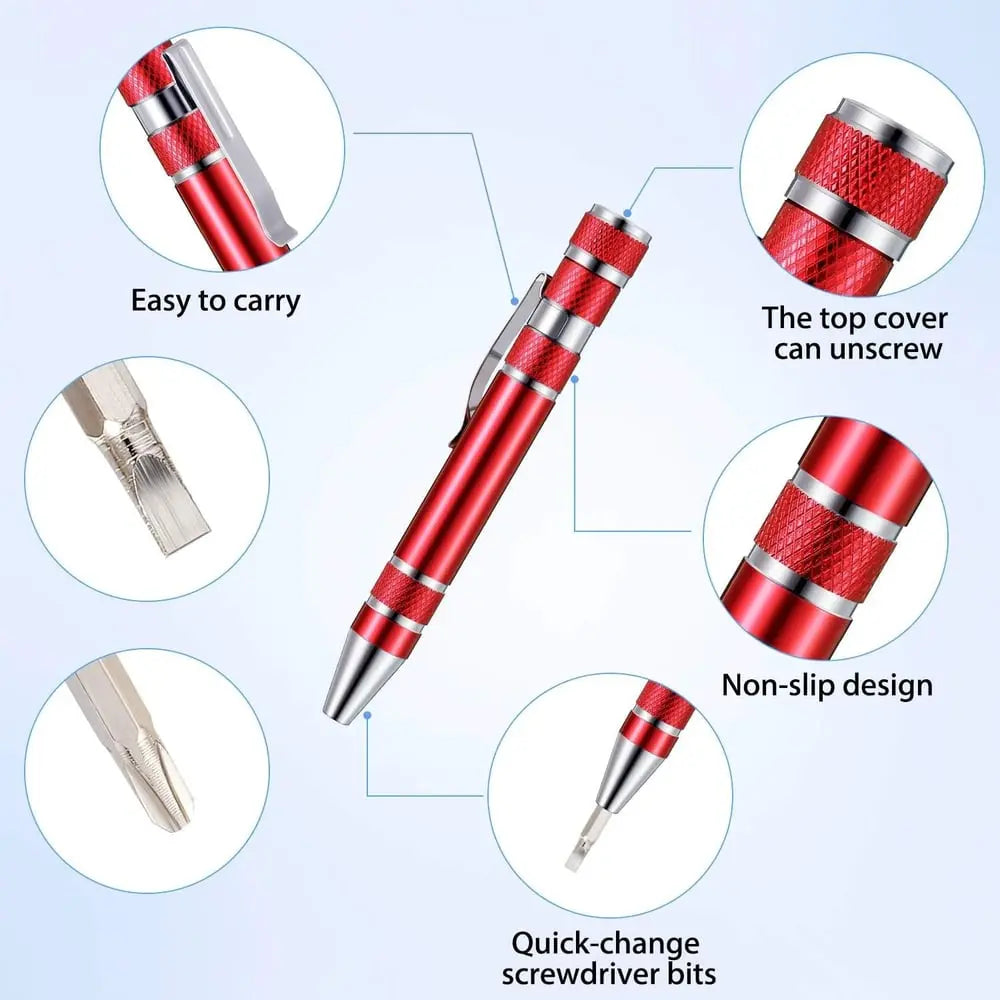 Multi-Bit Mini-Schraubendreher – Kompaktes Reparaturwerkzeug aus Aluminiumlegierung Mivoza Deutschland
