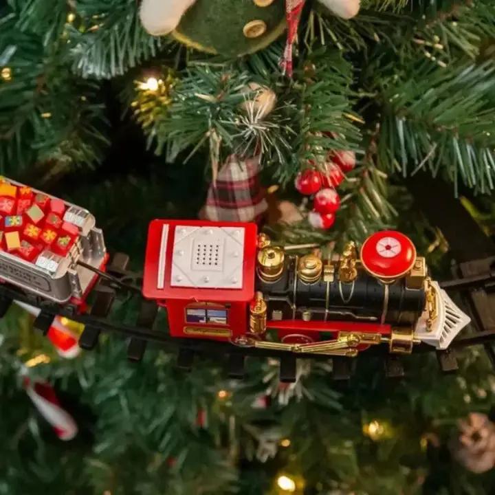 Nostalgischer Weihnachtszug für den Weihnachtsbaum – mit Musik & Licht Mivoza Deutschland