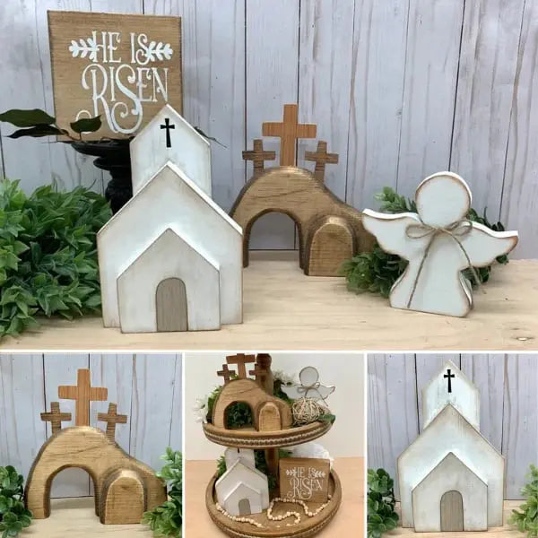 Osterdeko-Set aus Holz — Symbol für Frieden, Hoffnung & Neubeginn 4er-Set Mivoza Deutschland