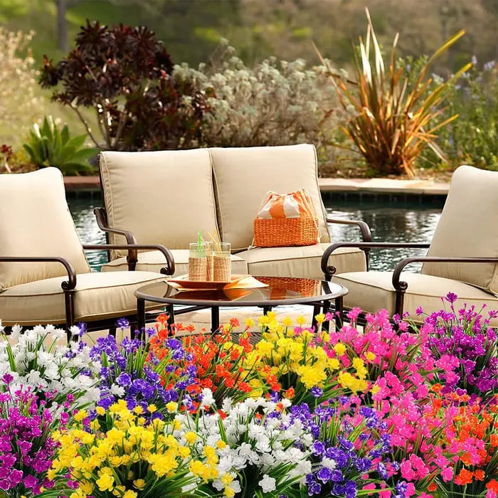 Pflegeleichte künstliche Outdoor-Blumen – Naturgetreu und UV-beständig (7er-Pack) Mivoza Deutschland
