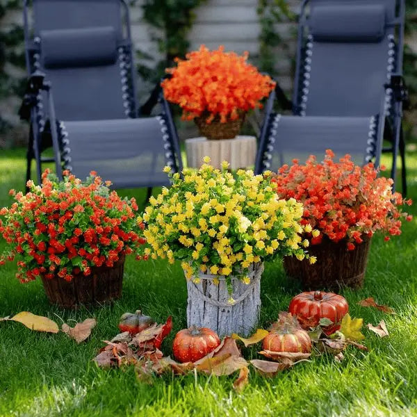 Pflegeleichte künstliche Outdoor-Blumen – Naturgetreu und UV-beständig (7er-Pack) Mivoza Deutschland