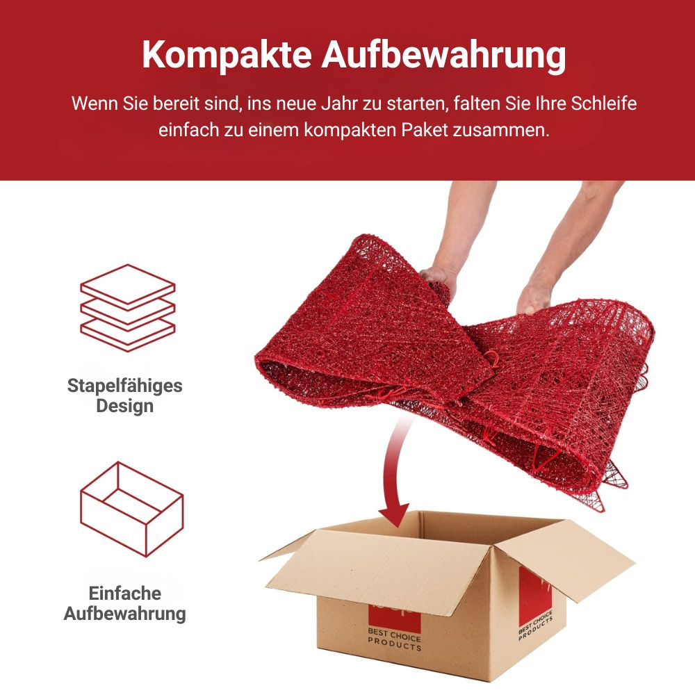 XXL leuchtende Weihnachtsschleife — Macht Ihr Familienweihnachten unvergesslich