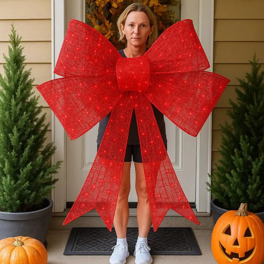 XXL leuchtende Weihnachtsschleife — Macht Ihr Familienweihnachten unvergesslich