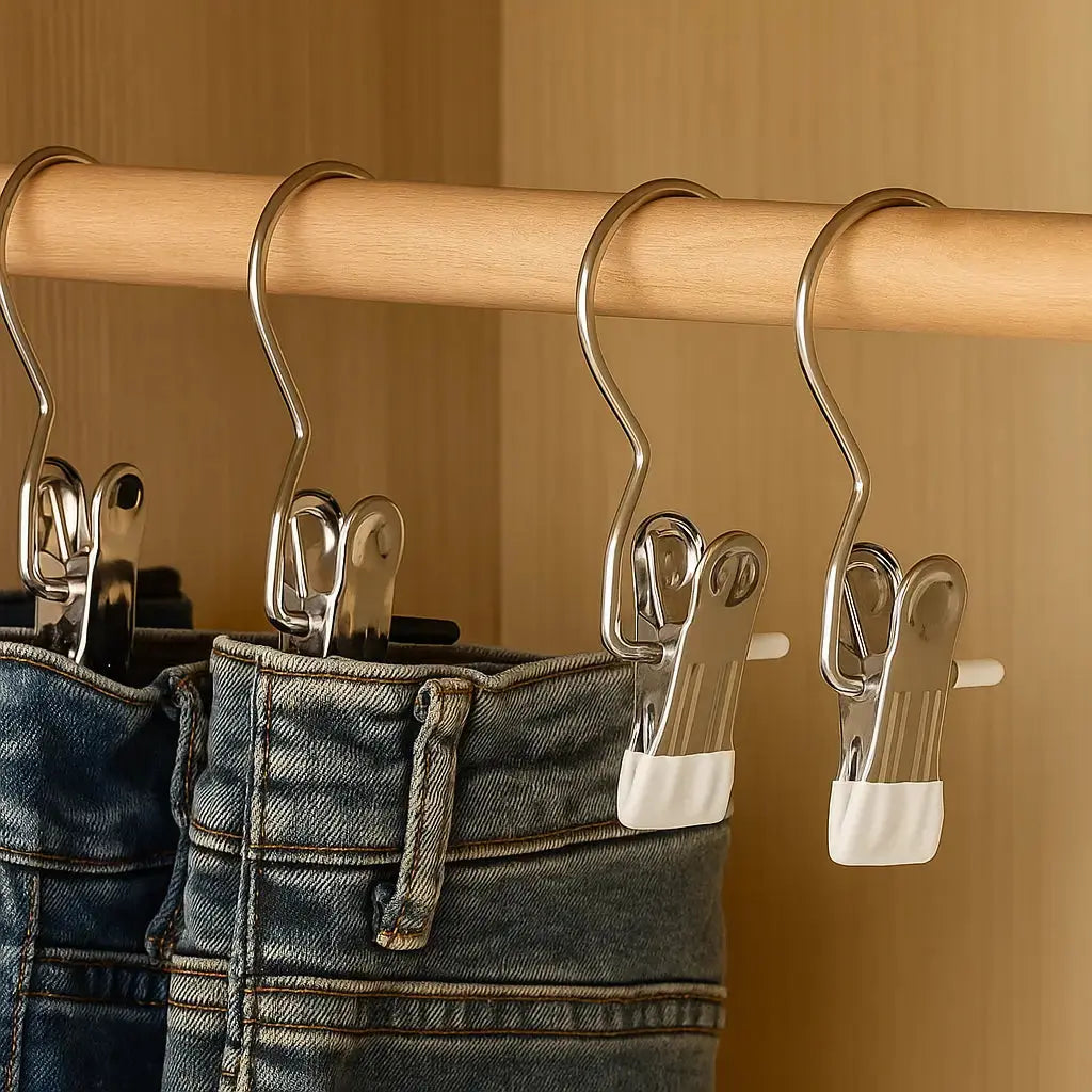Platzsparender Metallclip-Haken mit PVC-Griff – Stabiler als Holz & Plastik Mivoza Deutschland