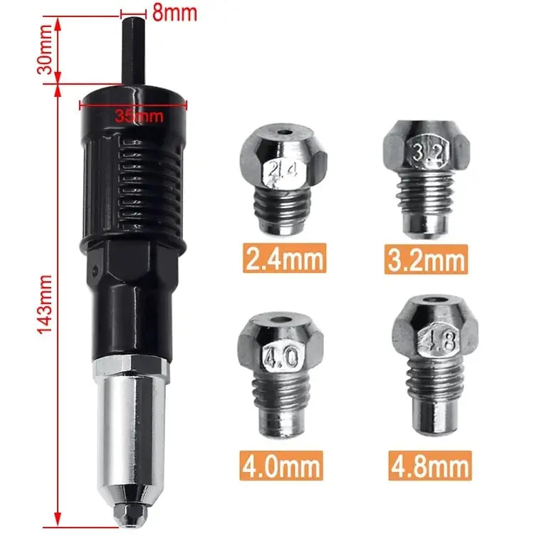 Profi-Nietpistolen-Adapterkit mit 4 verschiedenen Düsen Mivoza Deutschland