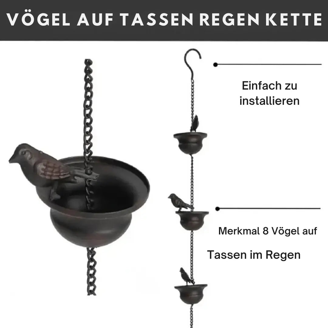 Regenkette mit Vogelbad – Zieht Vögel an & macht Regentage schön Mivoza Deutschland
