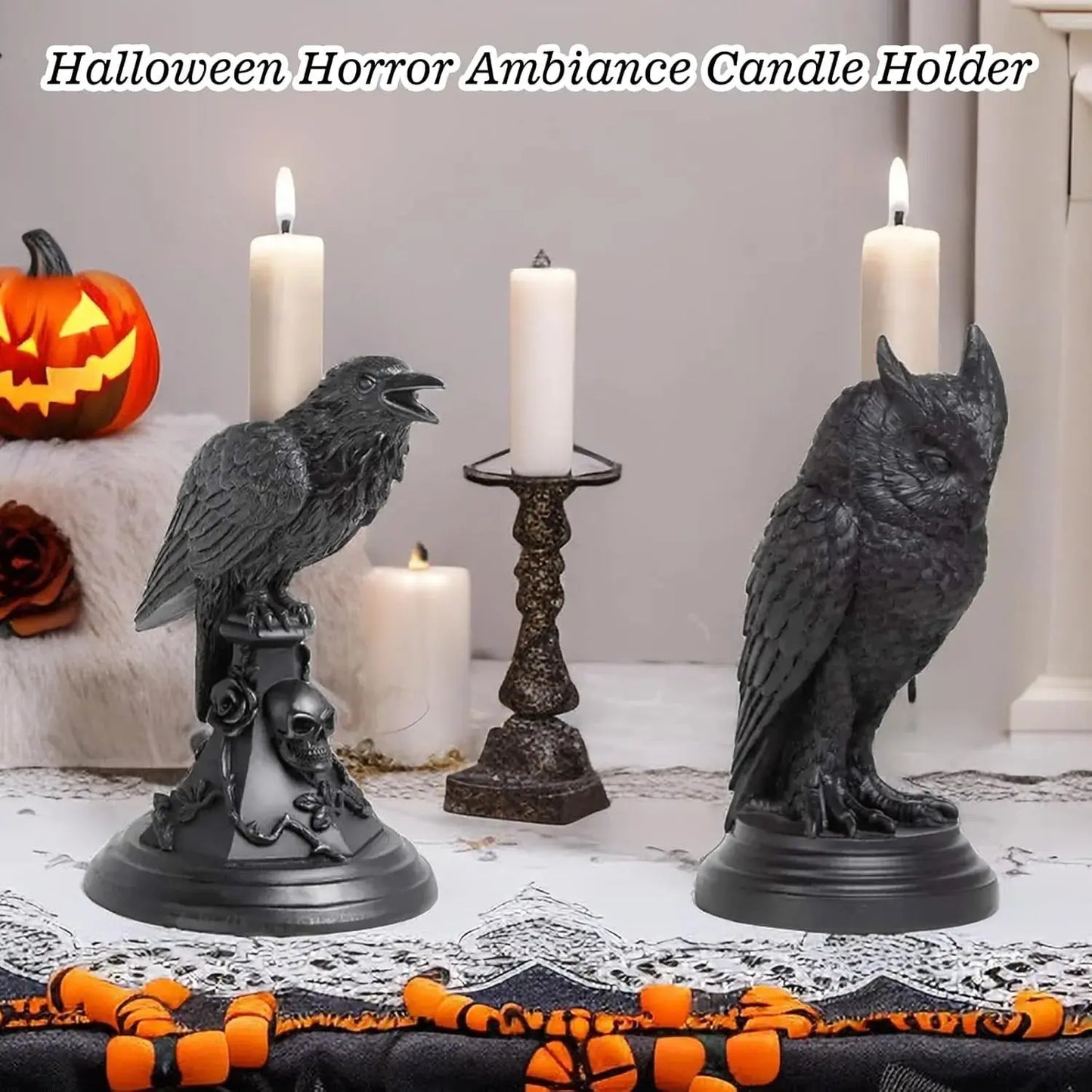 Resin-Kerzenständer im Gothic Stil — Creepy Deko für Partynächte Mivoza Deutschland