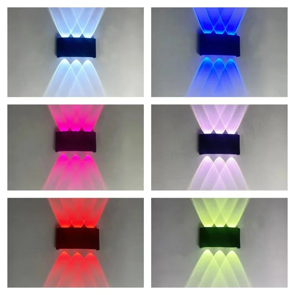 RGB-Solarwandleuchte für Terrasse und Fassade mit 4-seitiger Beleuchtung und Farbwahl Mivoza Deutschland
