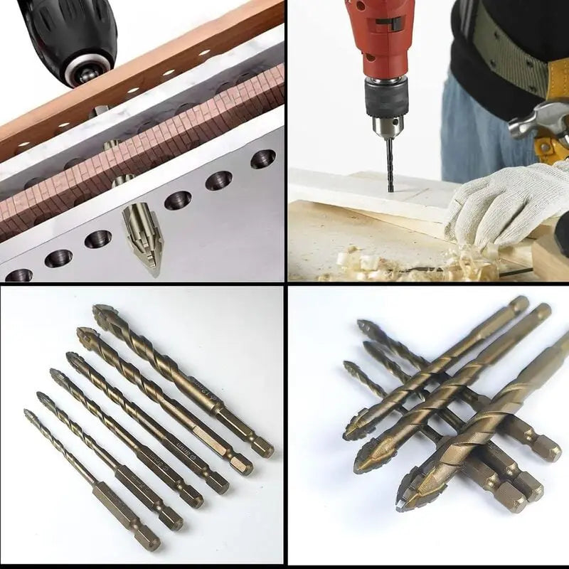 Sägezahn-Bohrer Set — Titanbeschichtet & hitzebeständig im 4-Nut-Design 6er Set Mivoza Deutschland