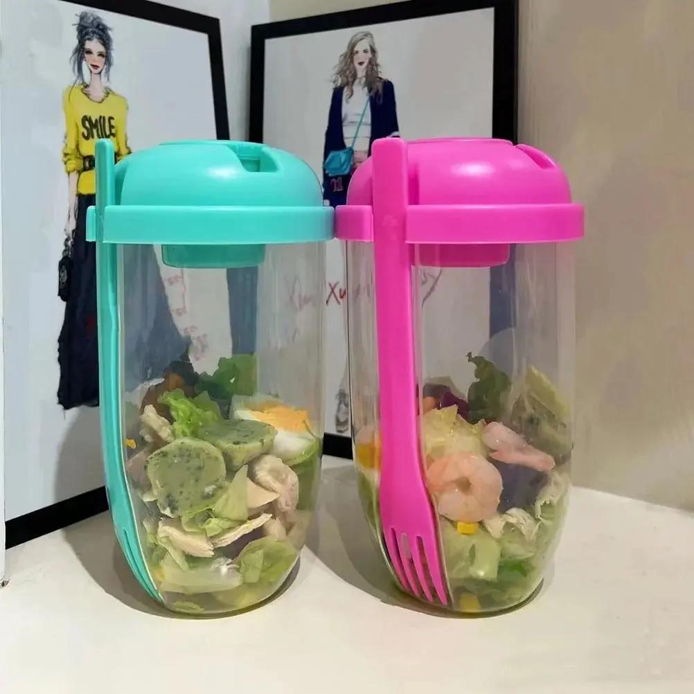 Salatbecher To-Go — Mit Gabel & Soßenschale für bequemes Essen unterwegs Mivoza Deutschland