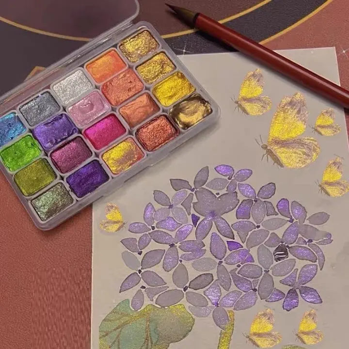 Schimmerndes Aquarellset — Verleiht kreativen Gemälden einen faszinierenden Glanz Mivoza Deutschland