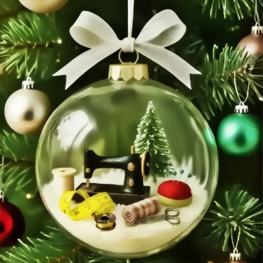 Schneekugel-Ornament mit Nähmotiv und Funkeleffekt Mivoza Deutschland