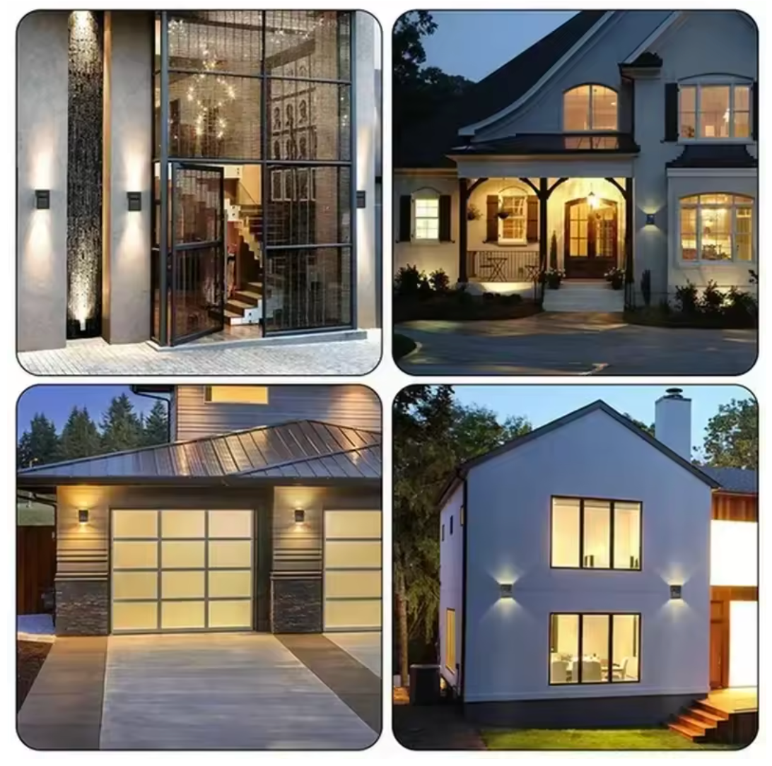 RGB-Solarwandleuchte für Terrasse und Fassade mit 4-seitiger Beleuchtung und Farbwahl Mivoza Deutschland