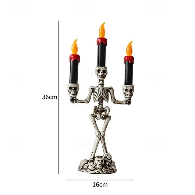 Skelett-Kerzenständer Lampe — Schaurige Tischdeko zu Halloween Mivoza Deutschland