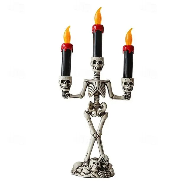 Skelett-Kerzenständer Lampe — Schaurige Tischdeko zu Halloween Mivoza Deutschland