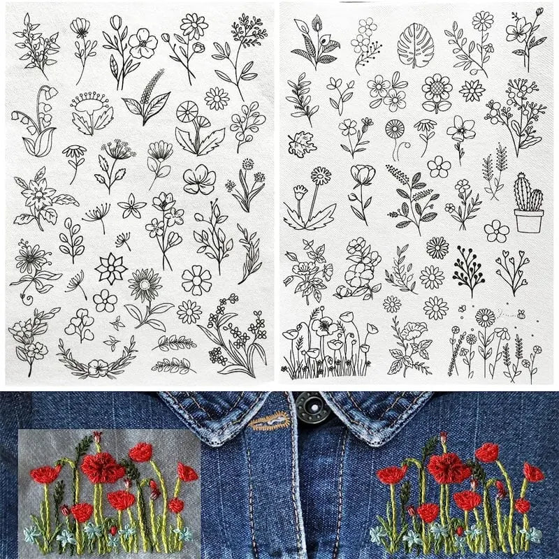 Stickblumenmuster — Wasserlösliche Designs für Bastelarbeiten Mivoza Deutschland
