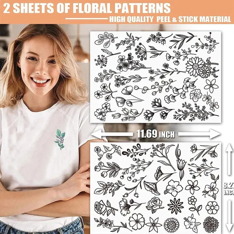 Stickblumenmuster — Wasserlösliche Designs für Bastelarbeiten Mivoza Deutschland