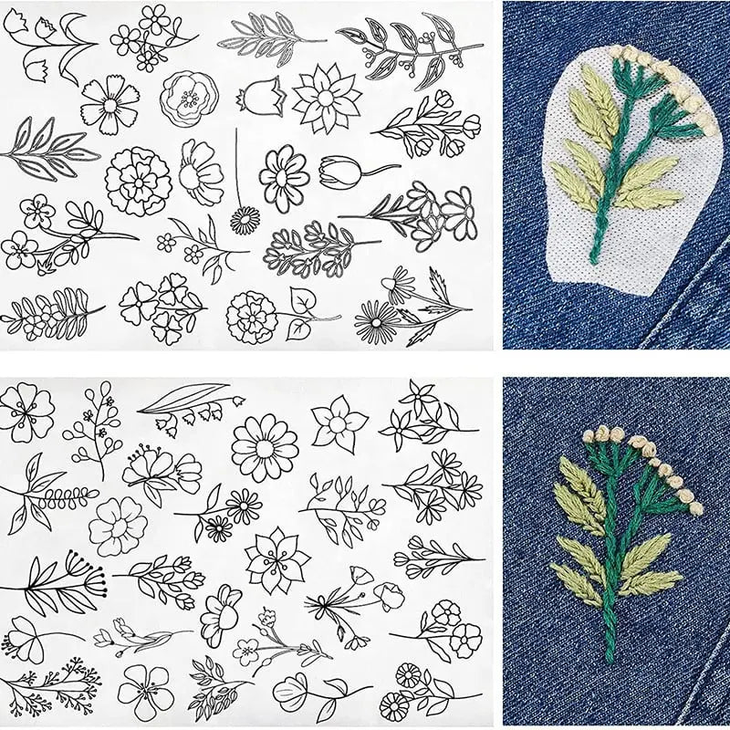 Stickblumenmuster — Wasserlösliche Designs für Bastelarbeiten Mivoza Deutschland