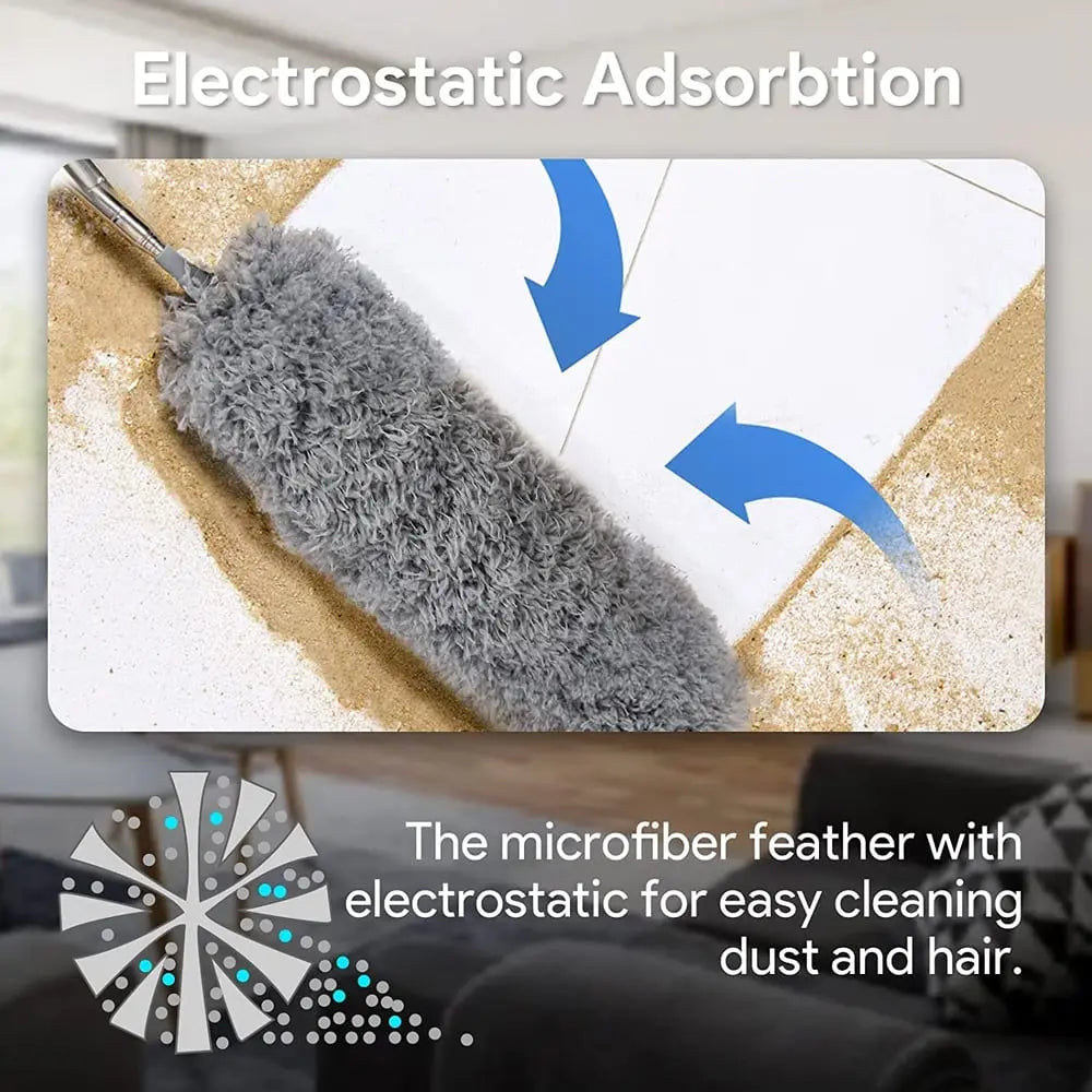 Teleskop-Mikrofaser-Staubwedel – Waschbar & mit elektrostatischer Wirkung Mivoza Deutschland