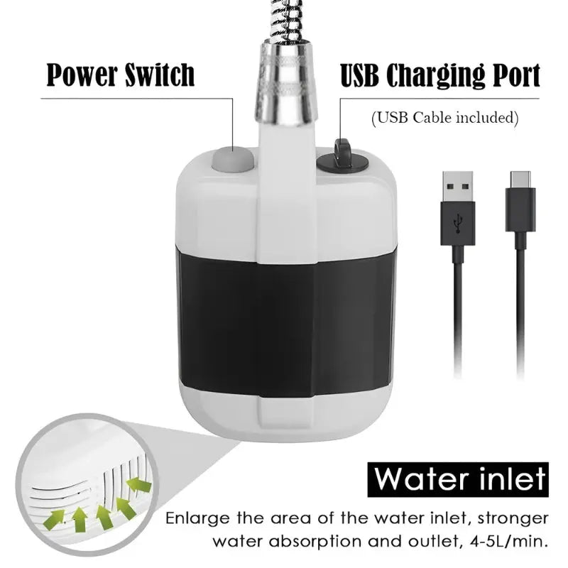Tragbares Camping-Duschset mit USB-Ladestation Mivoza Deutschland