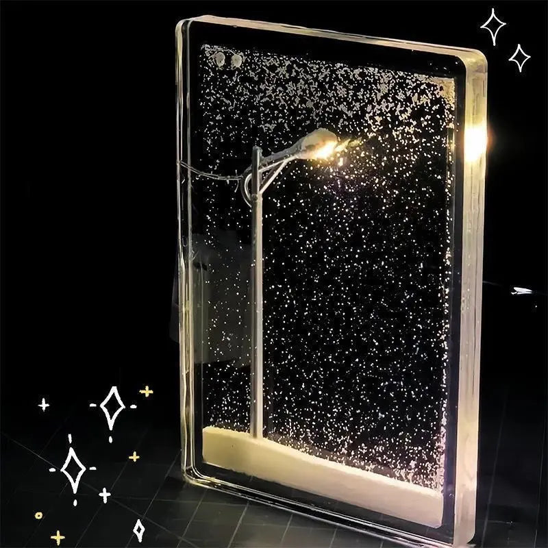 Verschneite Nacht Straßenlampe Mivoza Deutschland
