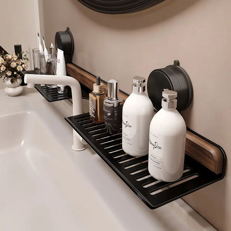 Walnuss Aluminium Wasserhahnhalter ohne Bohren Mivoza Deutschland