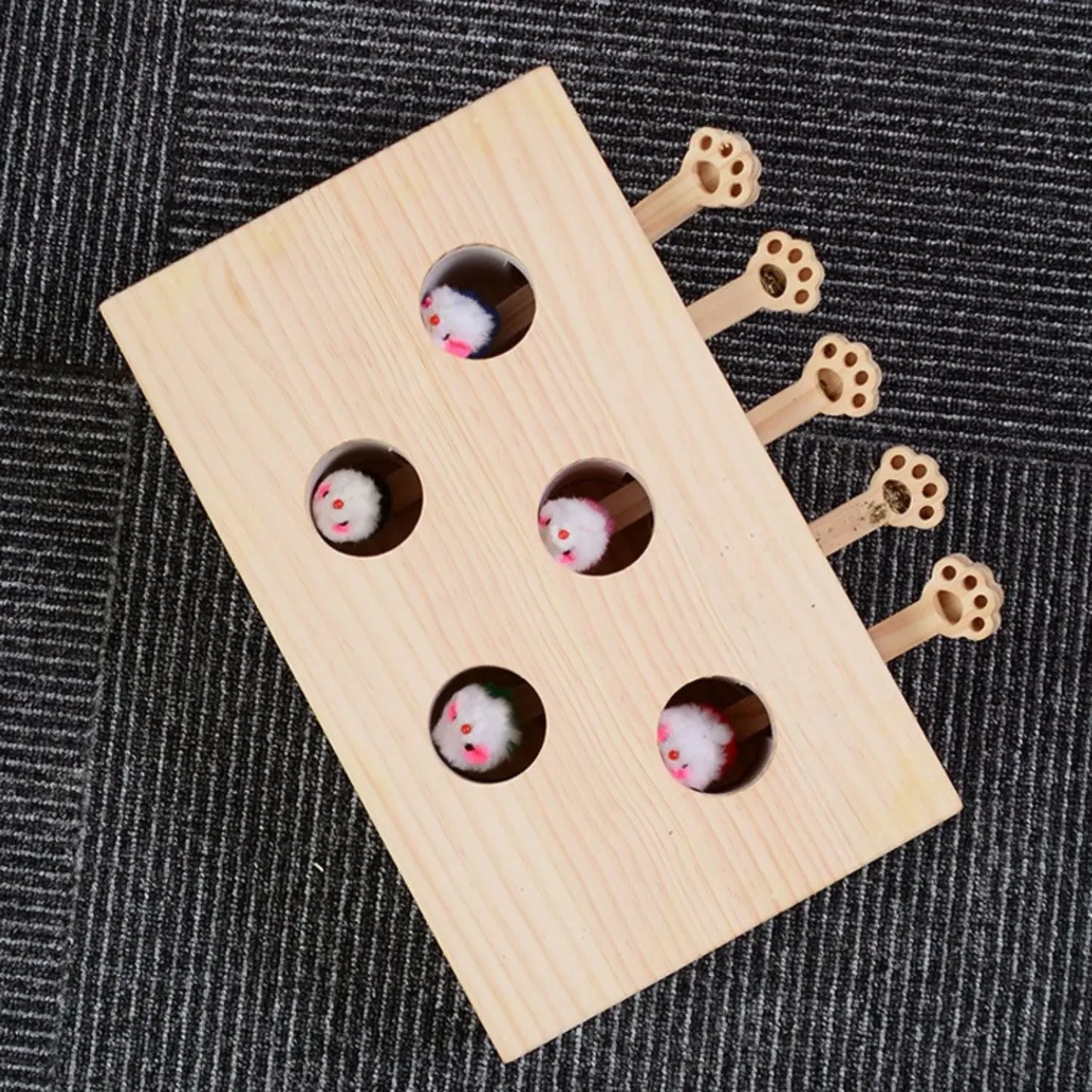 Whack-a-Mole Katzenspielzeug aus Holz Mivoza Deutschland