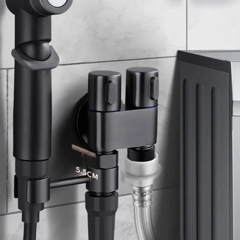 Doppelsteuerventil aus Messing – Wasserzufuhr mit mattschwarzem Finish Mivoza Deutschland