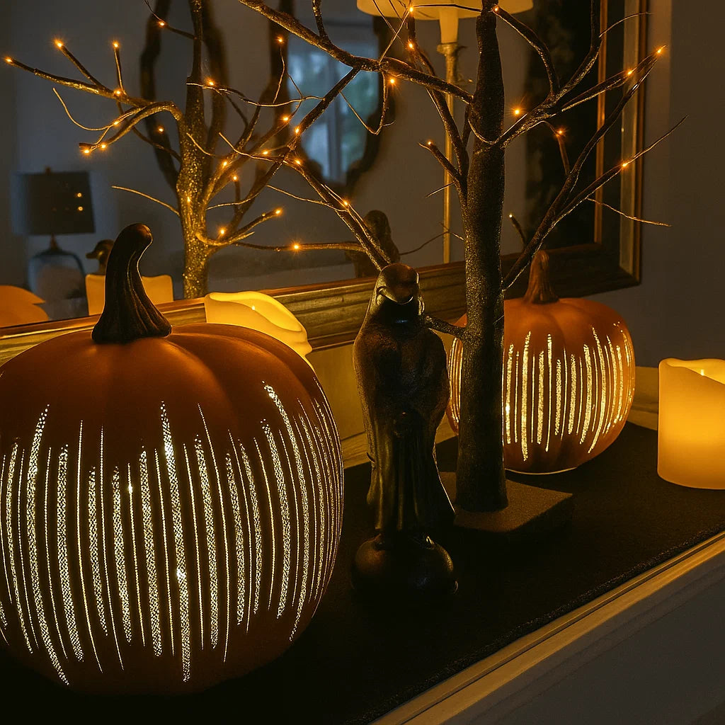 Halloween Kürbislampe – Funkelndes LED-Licht mit Timer