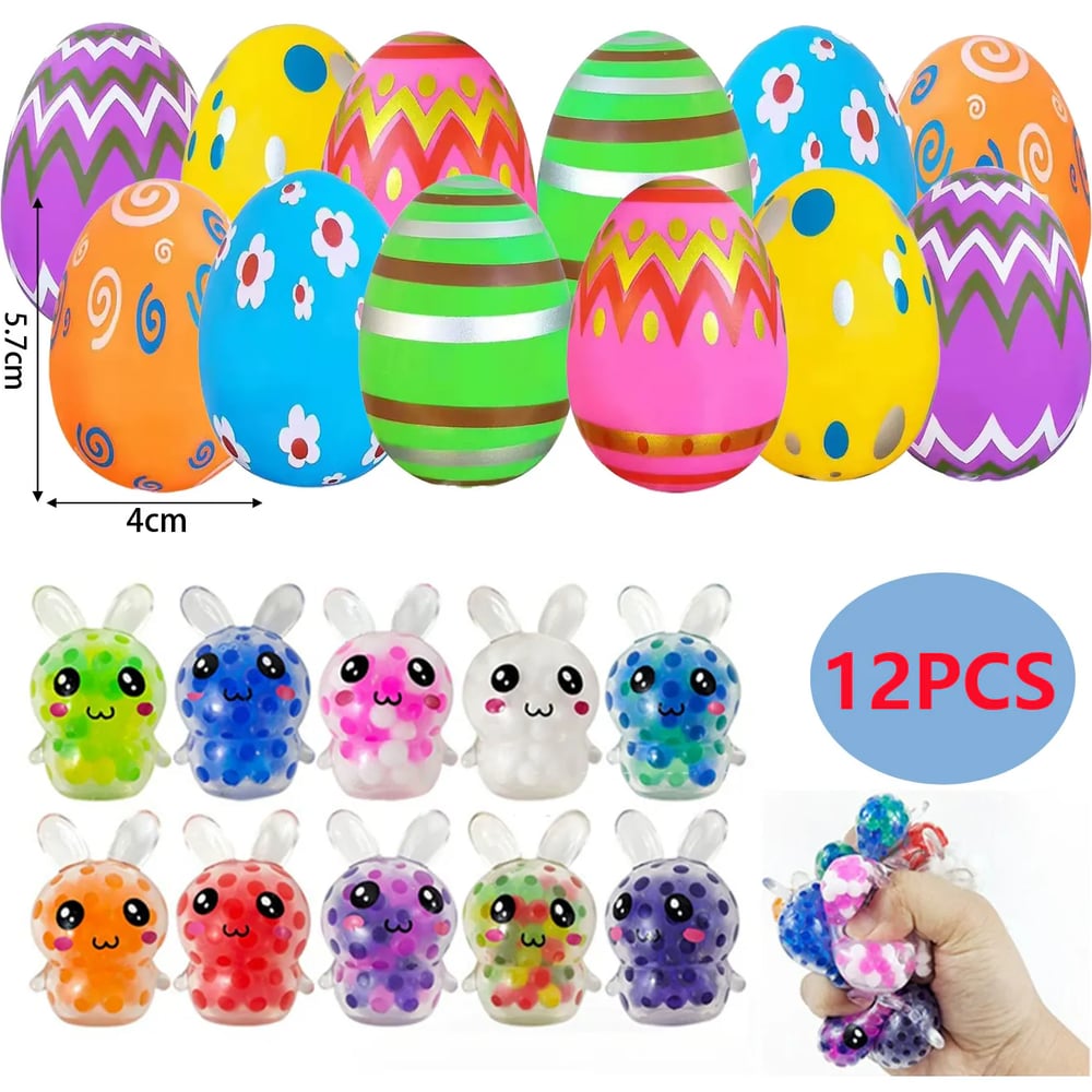 Osterhase Stressball – Spaßig, Sicher & Perfekt für die Ostereiersuche (12 Hasen in einem Ei) Mivoza Deutschland