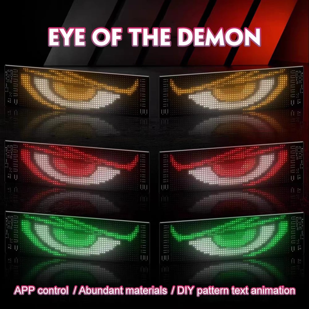 😈 Halloween Spooktacular Deal Alert! 🎃 Devil Eyes LED Sign: App - Controlled, Animated for Car/Truck Windshields Mivoza Deutschland