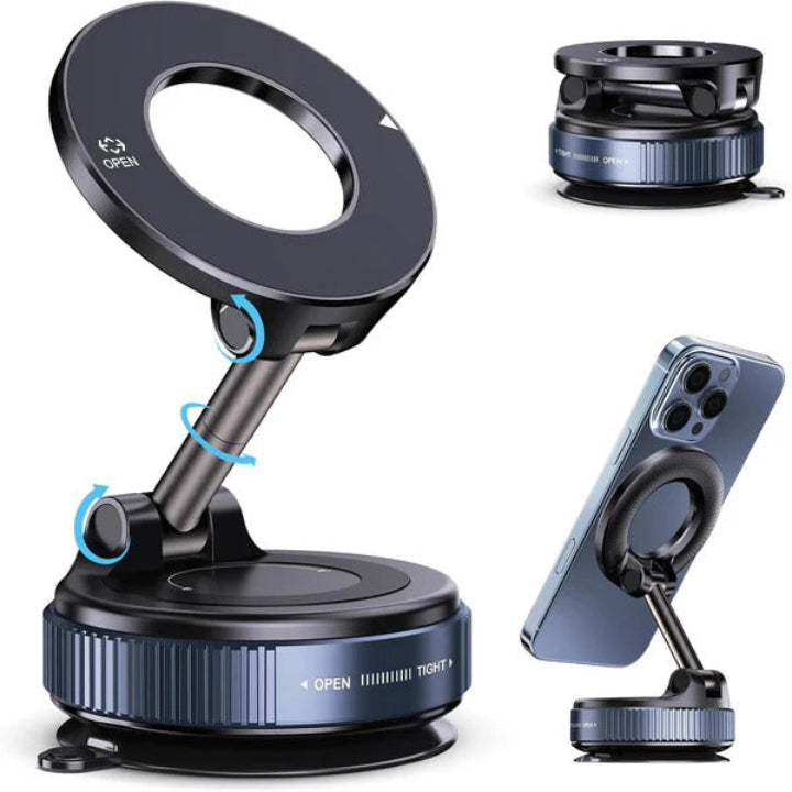 360° Vacuum-Lock Handyhalter — Fester Halt selbst auf holprigen Straßen