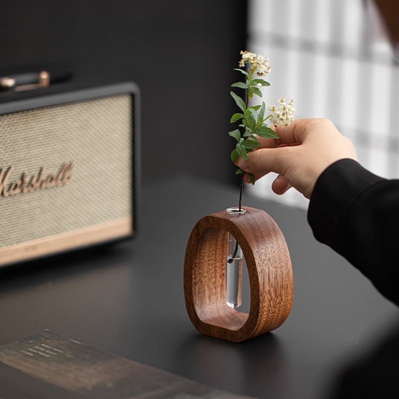 Glasvase aus Massivholz – Elegantes Design für stilvolle Dekoration Mivoza Deutschland