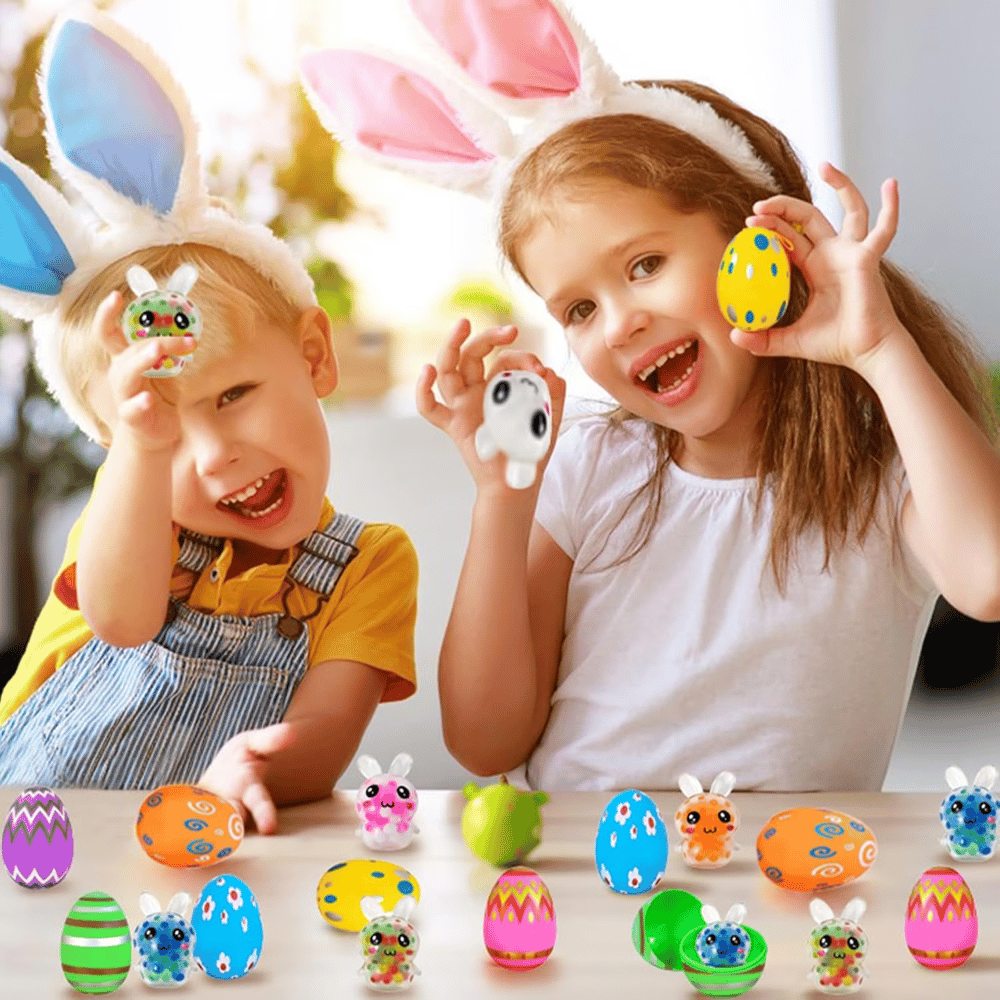 Osterhase Stressball – Spaßig, Sicher & Perfekt für die Ostereiersuche (12 Hasen in einem Ei) Mivoza Deutschland