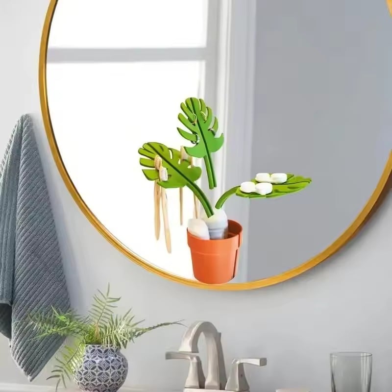 Badezimmer Organizer Box – Monstera-Blatt Design für stilvolle Aufbewahrung Mivoza Deutschland